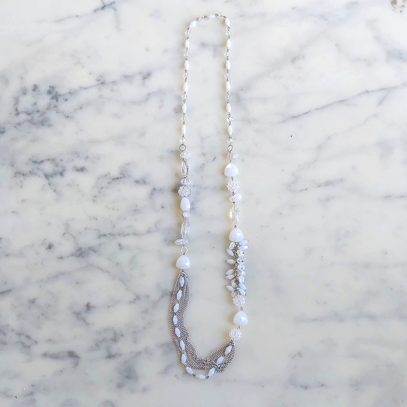 NWOT. Multiple Shapes/Colors/Materials Chained Necklace. - Picture 3 of 4